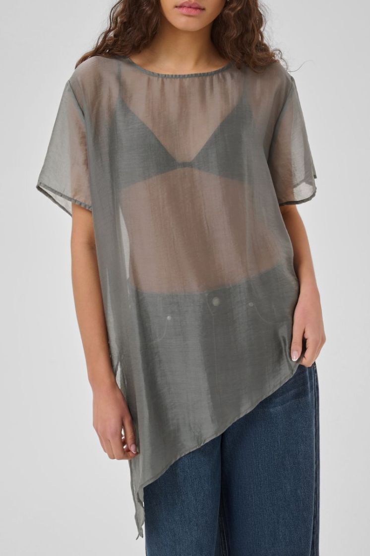 Smilla Asymmetric Tee 193906 Dark Sha