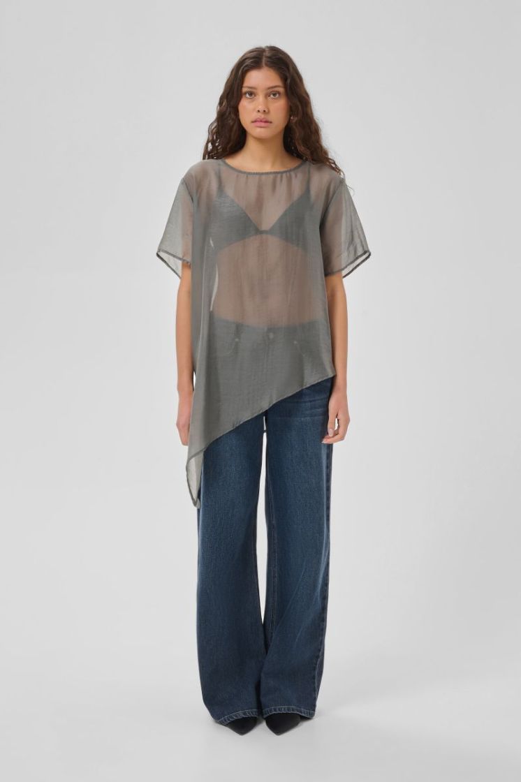 Smilla Asymmetric Tee 193906 Dark Sha