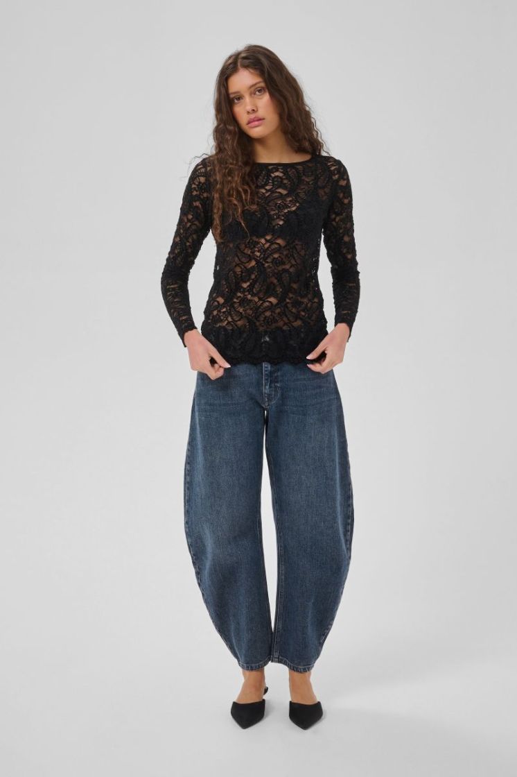 Salvi LS Lace Blouse 100031 Black