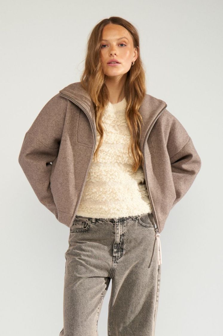 Kimla zip jacket 5726 deep taupe