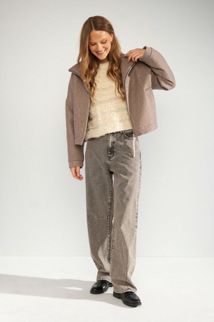 Kimla zip jacket 5726 deep taupe