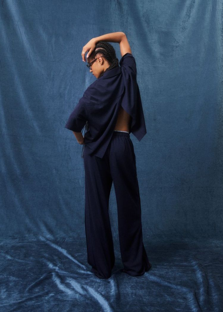 Wells Navy Blue Pants bleu marine