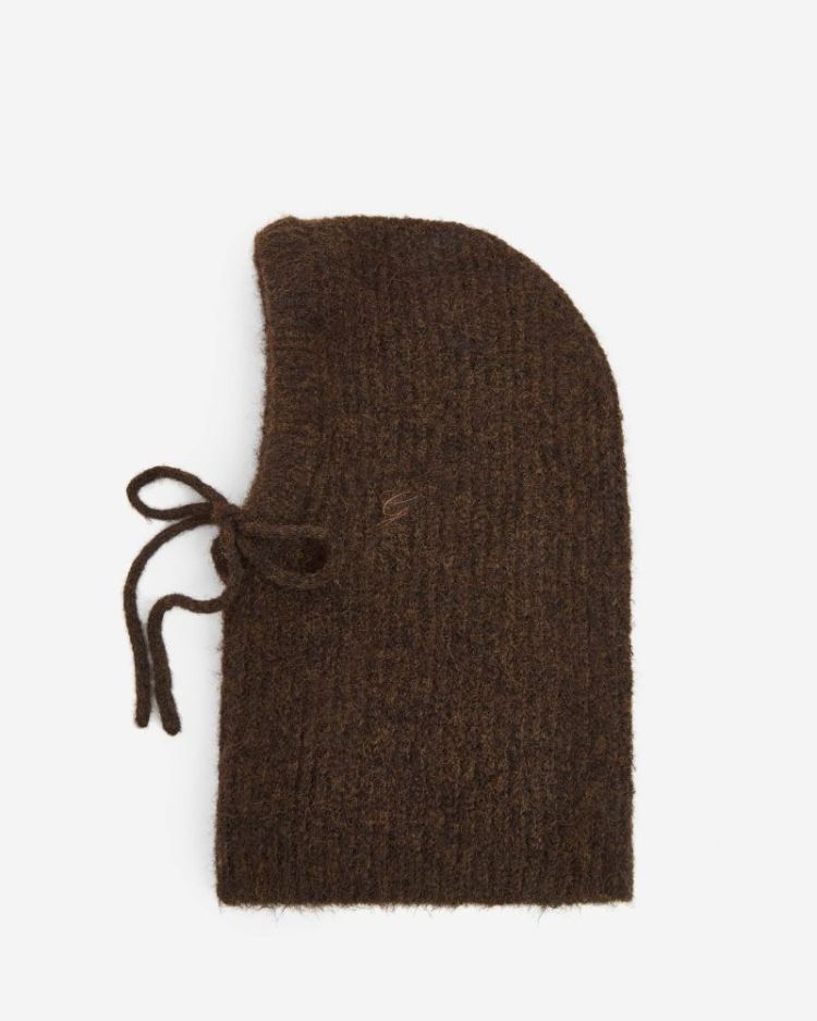Wool-blend balaclava chocolat