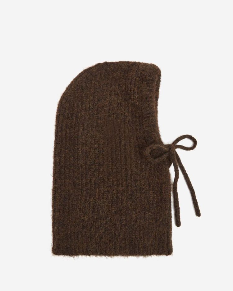 Wool-blend balaclava chocolat