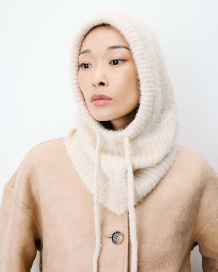 Wool-blend balaclava sable