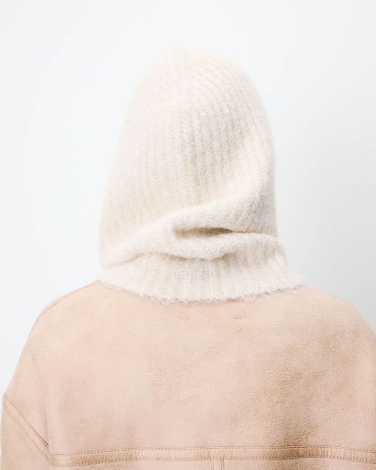 Wool-blend balaclava sable