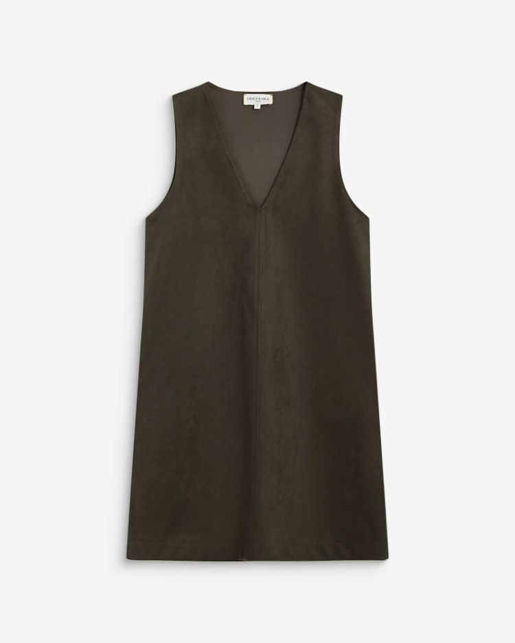 short suede-effect dress Anaya kaki