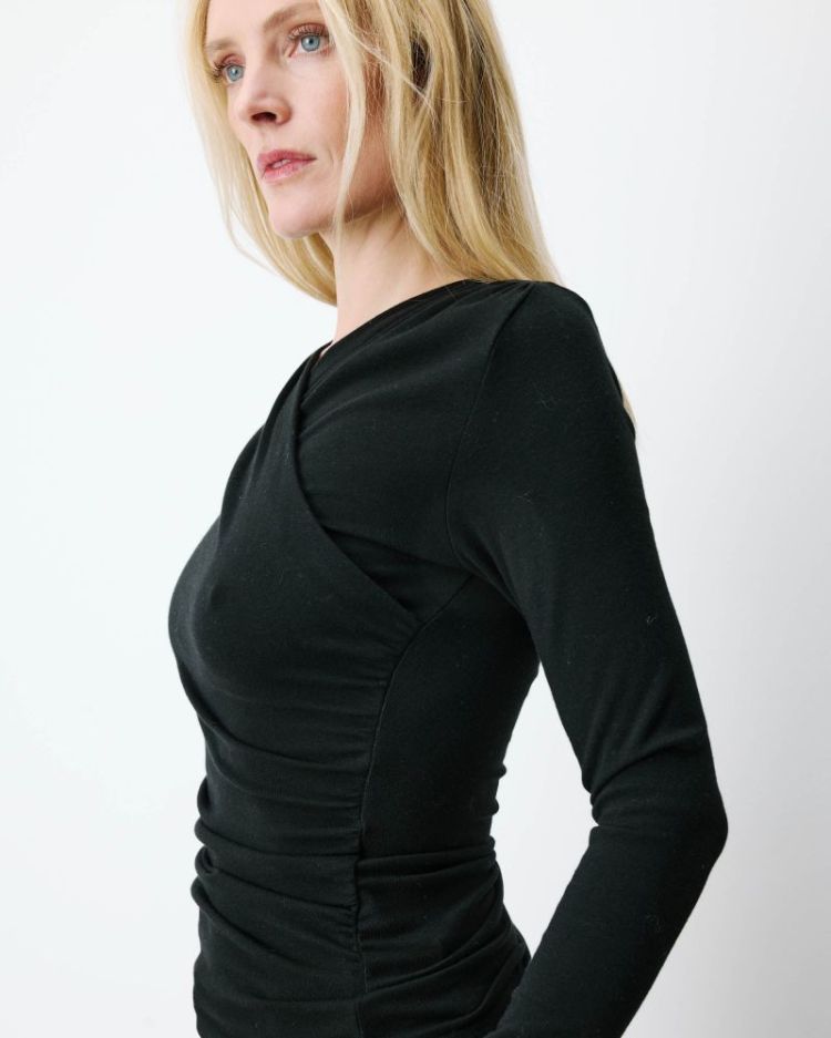 Ruched wrap top noir Azul noir