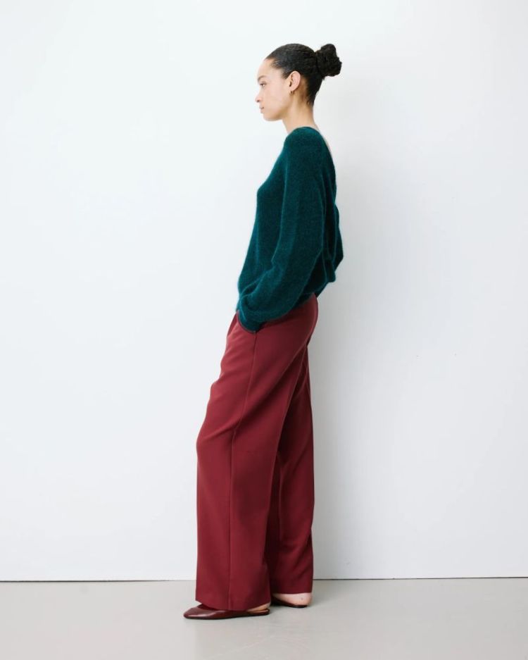 Backless knit sweater Anthemis emeraude