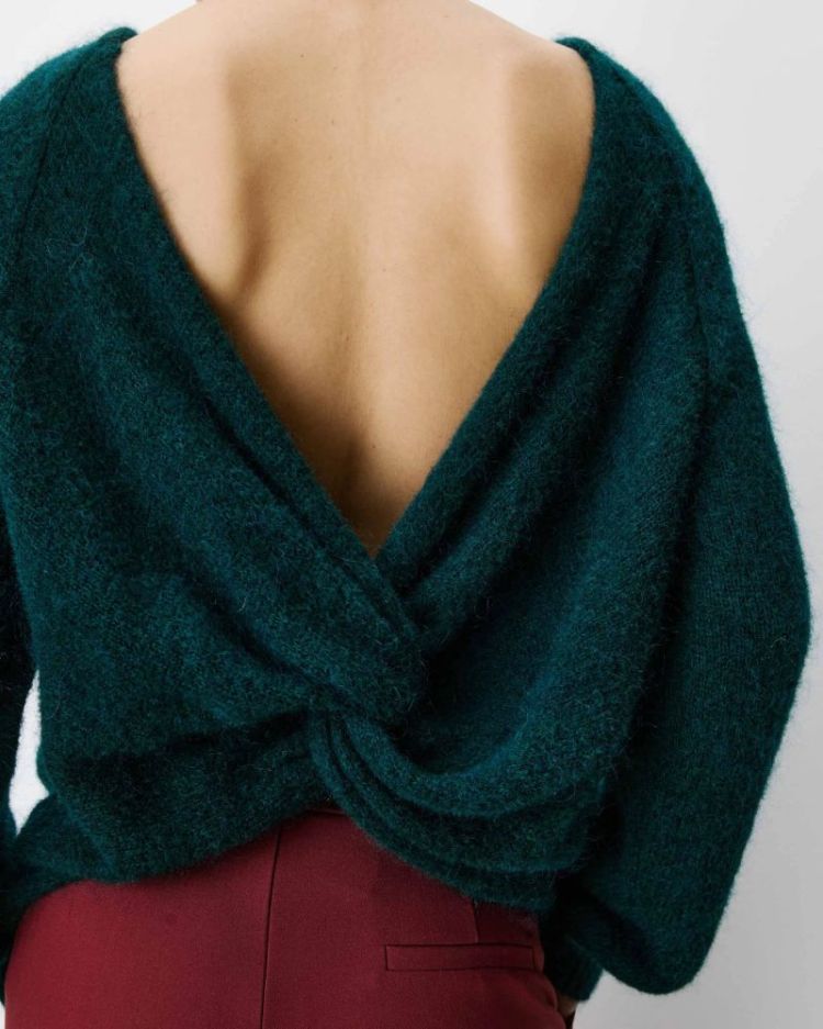 Backless knit sweater Anthemis emeraude
