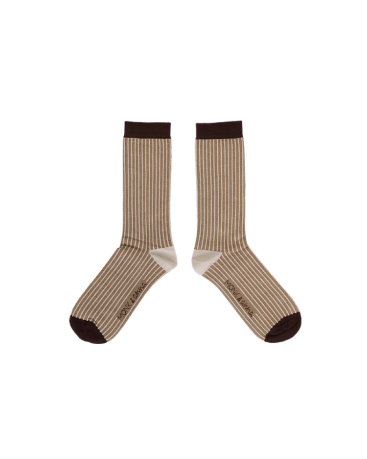 Socks glitter lines wheat