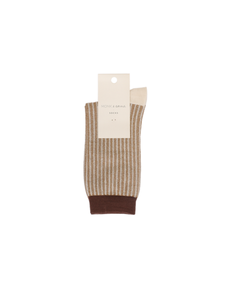 Socks glitter lines wheat