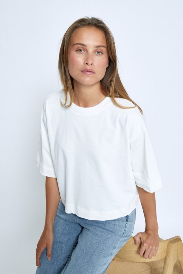 Gamma Cropped GOTS T-shirt white