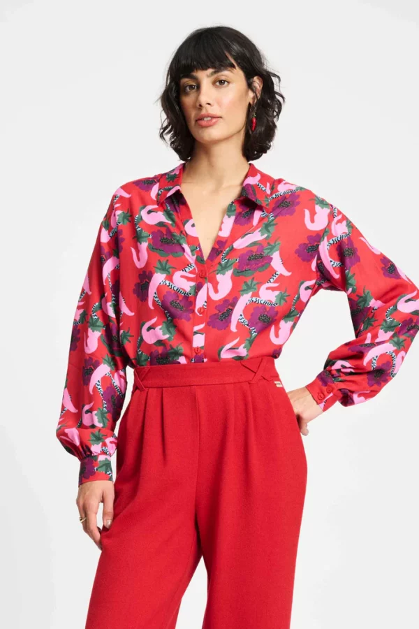 Blouse Violet Picnic Delight