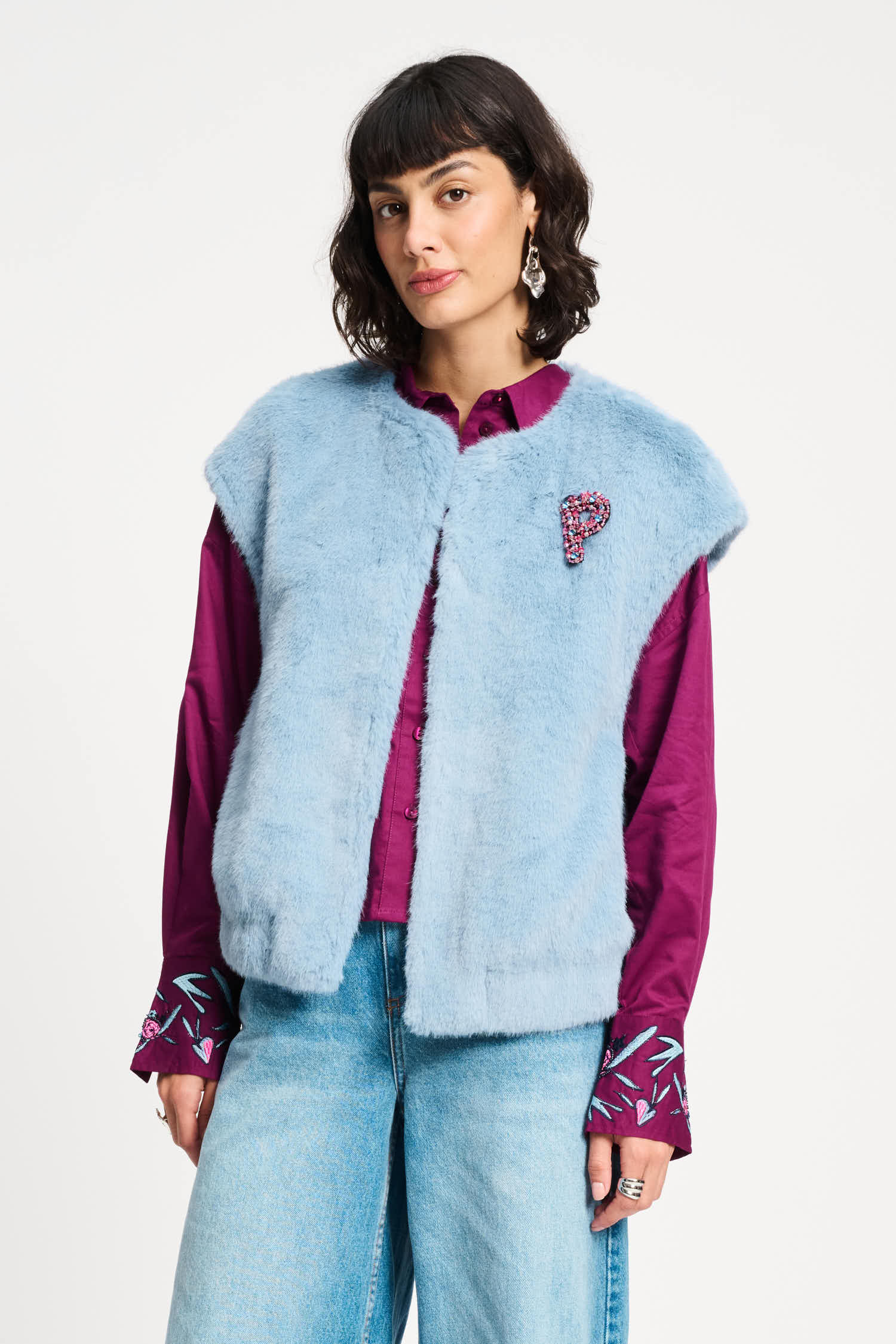 Gilet Fur Misty Blue