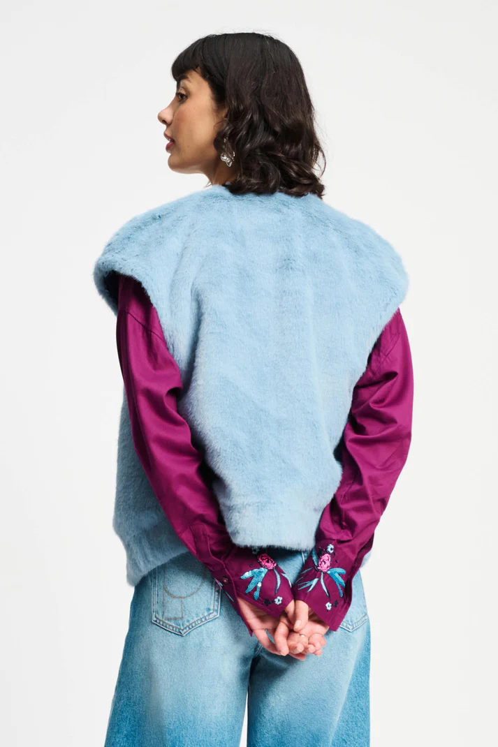 Gilet Fur Misty Blue - Afbeelding 4