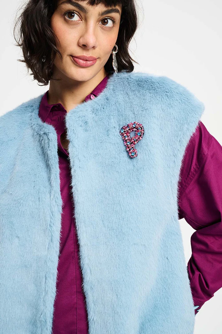 Gilet Fur Misty Blue - Afbeelding 2