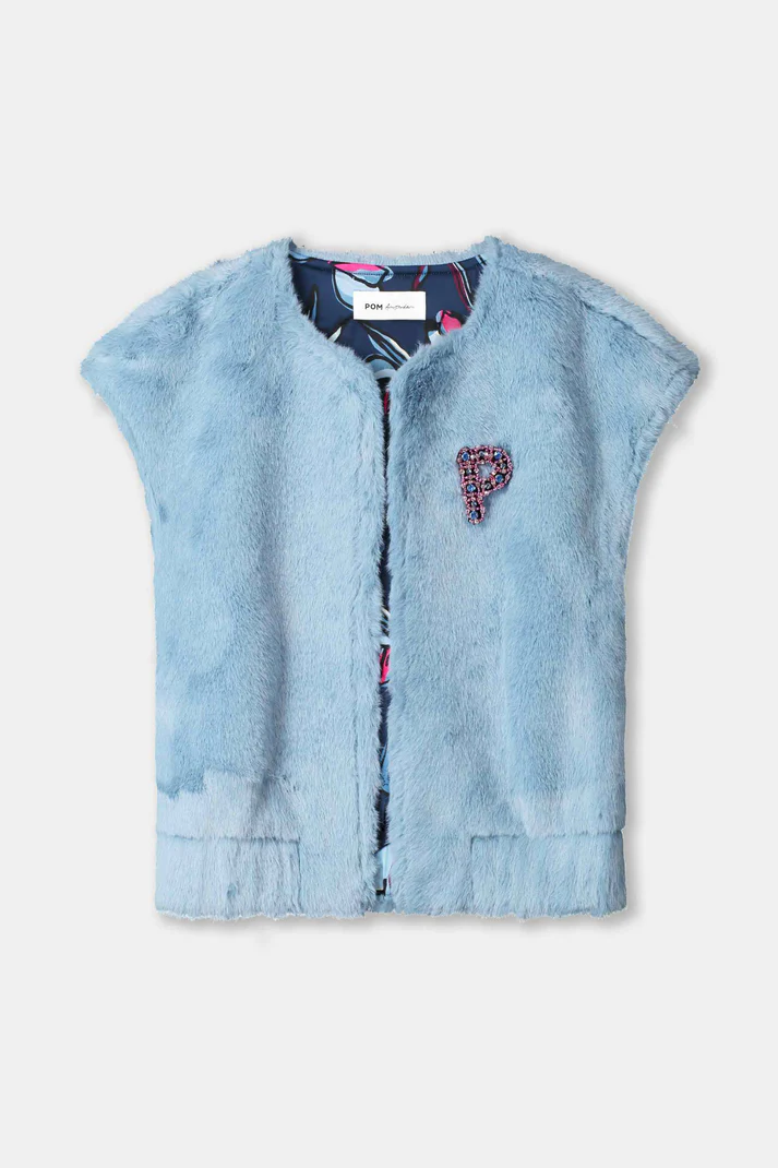 Gilet Fur Misty Blue - Afbeelding 5