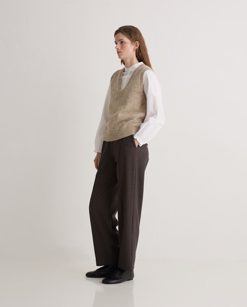 Brown houndstooth suit trousers - Afbeelding 3