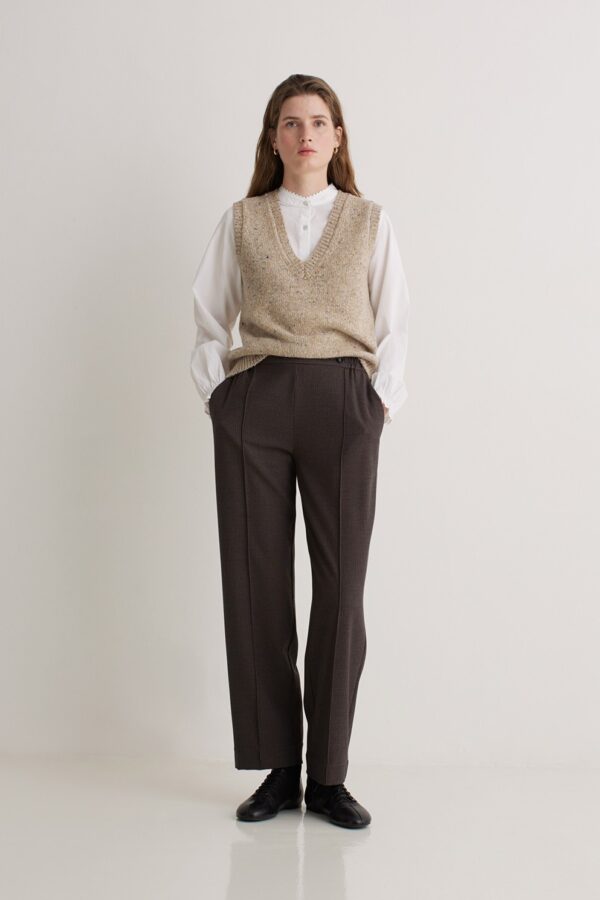 Brown houndstooth suit trousers