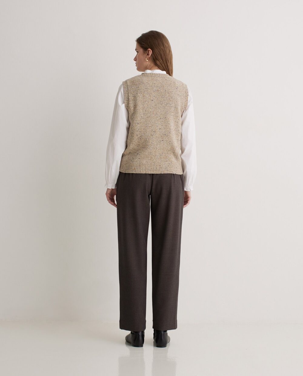 Brown houndstooth suit trousers - Afbeelding 4