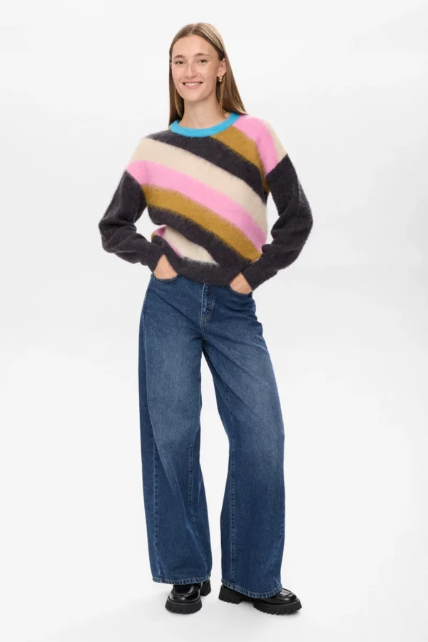 Suri multi stripe pullover - Obsidian