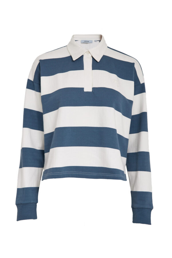 MI6875 - MSEstella Polo Sweat - 235S Cloud Dancer Stripe - Main