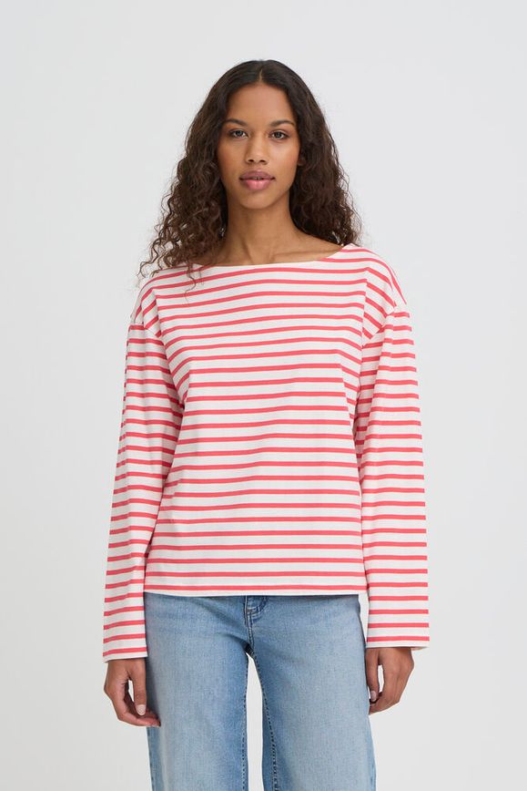 Mira boatneck LS T-shirt - Teaberry