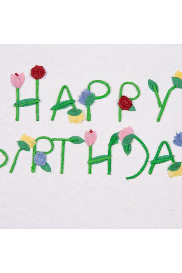 Happy Birthday lettering on card